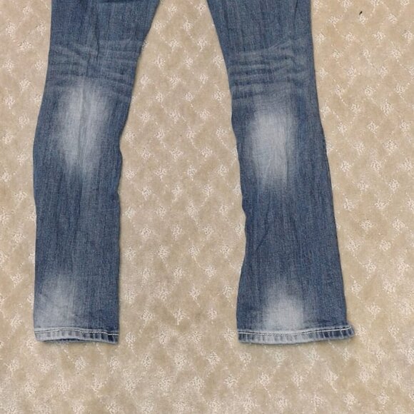 Miss Me Mid-Rise Boot Cut Jeans Womens 26 x 31 Dark Wash Bling Flap Pocket Denim - Picture 5 of 6